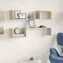 vidaXL Стенни рафтове, 2 бр, дъб сонома, 100x15x20 см, инженерно дърво, снимка 2