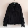 Черно велурено зимно палто 48 размер