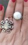 Стар турски пръстен с естествена перла / сребърен пръстен проба 925 , снимка 7