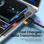 USB A  към USB Type C кабел на 90 градуса, до 80 W  бързо зареждане, найлонова оплетка - 1 метър, снимка 2