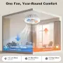Таванен вентилатор Ateroll 46 cm с RGB LED осветление и дистанционно, снимка 3