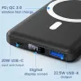 Yiisonger Mag-Safe Power Bank 10000mAh/QI 15W безжично,20W PD/22,5W QC жично зареждане,LED дисплей, снимка 1