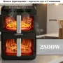 NexOne TwinFryer 11L – Двукамерен фритюрник с горещ въздух 2800W, две независими кошници, 8 програми, снимка 4