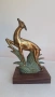 Vintage, бронзова,  френска статуетка на антилопа в стил Арт деко от 1930 г., снимка 1