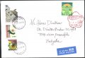 Пътувал плик с марки Цветя Насекомо Бръмбар от Япония