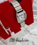 Cartier часовник с гривна в сребристо, снимка 3