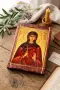 Дървена икона Света Мъченица Гликерия – Ръчна изработка, снимка 5
