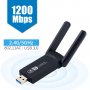 Безжичен мрежов адаптер двулентов USB 3.0 WiFi 1200Mbps, 802.11 AC , 2 антени, снимка 2