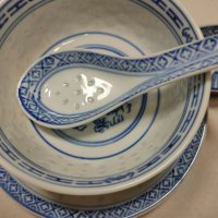 Китайски  купи от оризов порцелан с чинийки и лъжички. 6 броя. , снимка 11 - Сервизи - 38762473