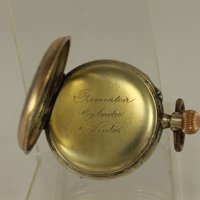 Красив Малък Сребърен Джобен Цилиндър 1914 г., снимка 6 - Антикварни и старинни предмети - 42023067