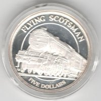 Turks and Caicos-5 Dollars-1996-KM# 147-The Flying Scotsman, снимка 3 - Нумизматика и бонистика - 42851826
