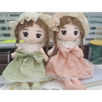 Мека детска кукла с рокля (001) - 3 цвята, снимка 2 - Кукли - 44780112