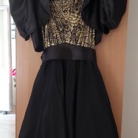 Официална черна рокля с късо сако-размер XS/S, снимка 2 - Рокли - 30168497