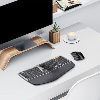 Нова Ергономична безжична клавиатура и мишка Windows Mac Android компютър лаптоп работа офис, снимка 4 - Клавиатури и мишки - 42367464