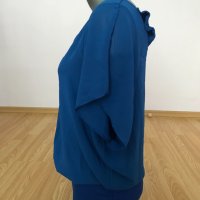 Синя блуза с панделка, снимка 6 - Корсети, бюстиета, топове - 33730914