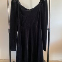 Simply Be черна велурена рокля UK 16 EU 44, снимка 1 - Рокли - 38450921