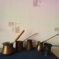 Бакърени джазвета,стара ръчна изработка, снимка 1 - Антикварни и старинни предмети - 34844898