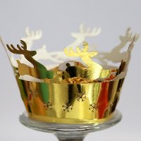 12 бр Коледни Елени и снежинки  декори декорация за мъфини кексчета кошнички, снимка 2 - Други - 30329602