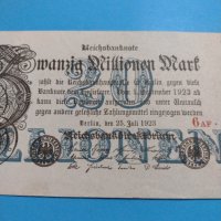 Райх банкнота - 20 Милиона марки 1923 година Германия - за колекция - 18893, снимка 2 - Нумизматика и бонистика - 31186530