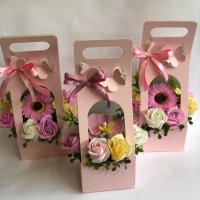 Кокетни чантички със сапунени рози, снимка 9 - Изкуствени цветя - 42064121