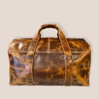 Пътна винтидж чанта от естествена кожа в кафяво, снимка 3 - Чанти - 37037769