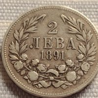 Сребърна монета 2 лева 1891г. Фердинанд първи Княз Български за КОЛЕКЦИОНЕРИ 40914, снимка 1 - Нумизматика и бонистика - 42832334
