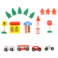 3975 Дървената играчка - комплект с колички с писта за игра, снимка 13 - Коли, камиони, мотори, писти - 44612693