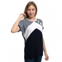 Дамска елегантна моряшка блуза с къс ръкав и панделка, снимка 11 - Тениски - 30313549
