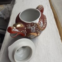Сатцума Satsuma малък чайник Япония порцелан печат, снимка 5 - Антикварни и старинни предмети - 44481195