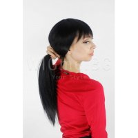 Дълга права черна перука с бретон Инес, снимка 5 - Аксесоари за коса - 34355133