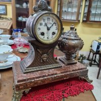 Красив антикварен френски каминен часовник , снимка 4 - Антикварни и старинни предмети - 42685578