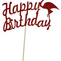 5 бр Happy Birthday Фламинго палми ананас Хаваи брокатен картон топери за украса торта рожден ден, снимка 2 - Други - 30410570