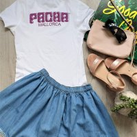 Дамски сет дънкова пола и тениска Pacha Mallorca, снимка 7 - Комплекти - 37042272