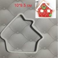 Голяма Къща Къщичка форма резец пластмасов украса фондан сладки бисквитки, снимка 1 - Форми - 35075055