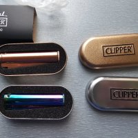 Бензинова запалка Clipper, Метална, Цвят хамелеон и златист, снимка 4 - Други - 44311003