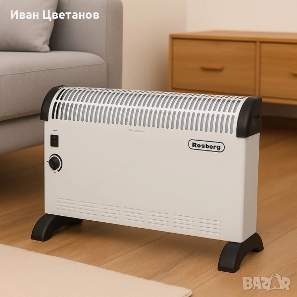 Конвекторна отоплителна печка Rosberg (2000W) и Rosberg (2000W с вентилатор) – 2000W, снимка 1