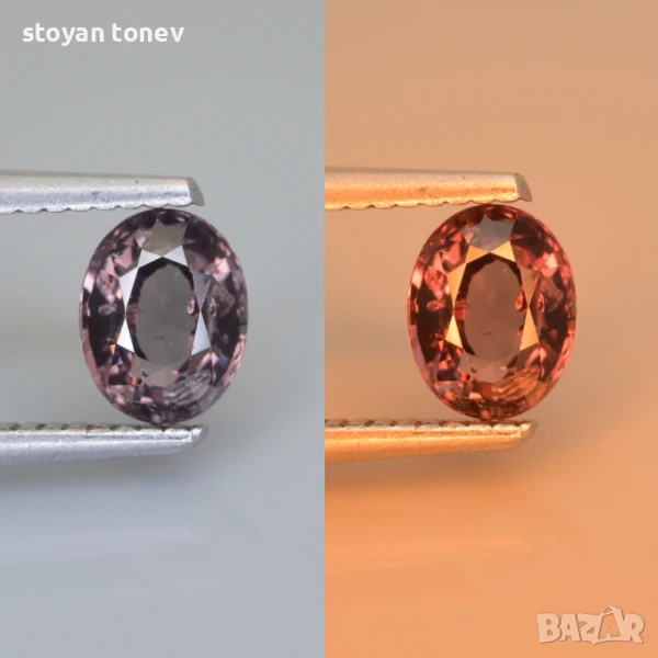 Рядък гранат с шеметна промяна на цвета 1.29кт.! Сертифициран! Нов!, снимка 1