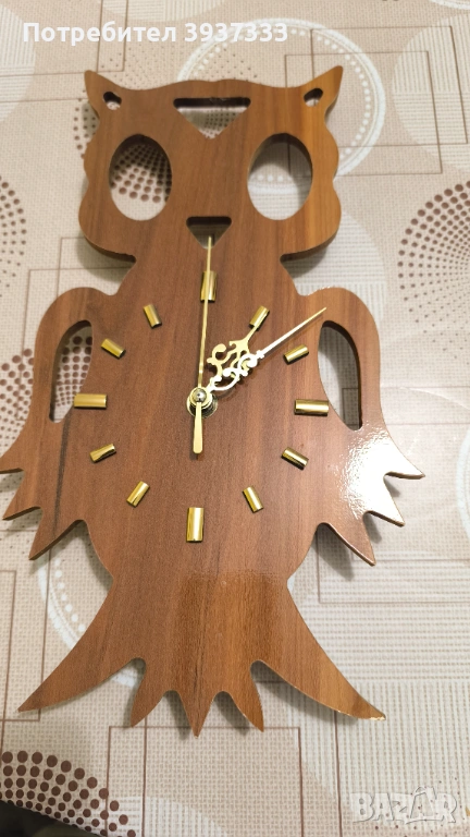 Стенен часовник бухал, снимка 1