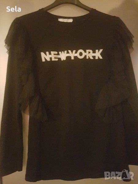 Ефектен топ Pepper & Mint London - памук и черна дантела , снимка 1