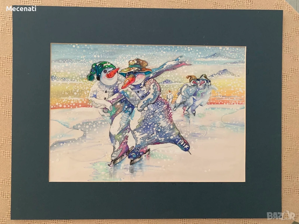 НИКОЛАЙ ТОДОРОВ акварел "зима", снимка 1