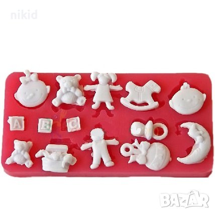 деца бебешки луна силиконов молд форма фондан декор украса торта мъфини, снимка 1
