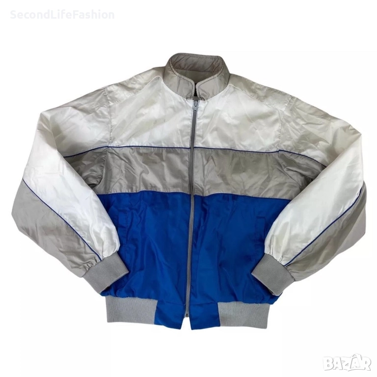 Dunbrooke Pla-Jac мъжко яке винтидж бяло синьо сиво размер M, произведено в САЩ, снимка 1