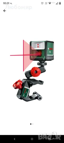 Лазерен нивелир Bosch Quigo III, Кръстосана проекция, 10 м работен, снимка 1