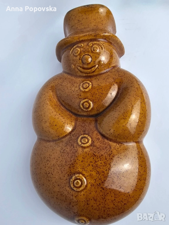 Керамична форма за печене на кекс - Снежен човек. За Коледа и Нова година, снимка 1