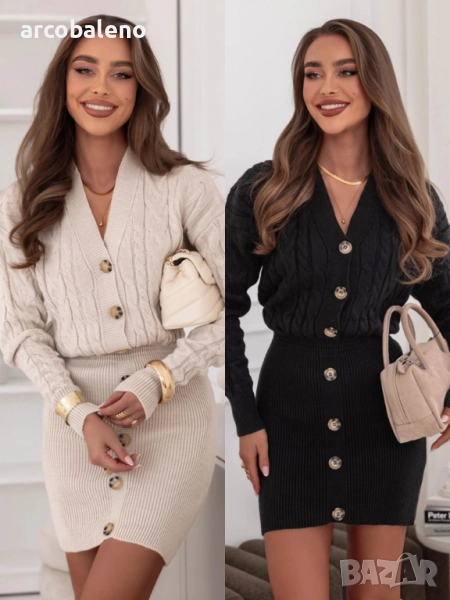 Дамска рокля-пуловер с копчета Fenneke, 2цвята , снимка 1