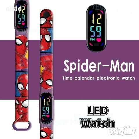 Спайдърмен Spiderman детски часовник електронен тип гривна, снимка 1