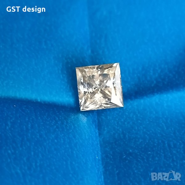 Уникален Топ Диамант Мойсанит Фенси бял Принцеса Diamond Moissanite see, снимка 1