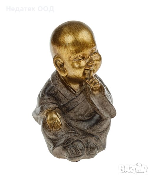 Декоративна фигура, на етнически монах, „Аз не говоря“, 16 см, снимка 1
