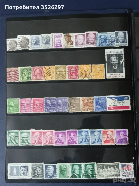 Колекция от пощенски марки с ликовете на Американски президенти от началото на миналия до съвременни, снимка 1