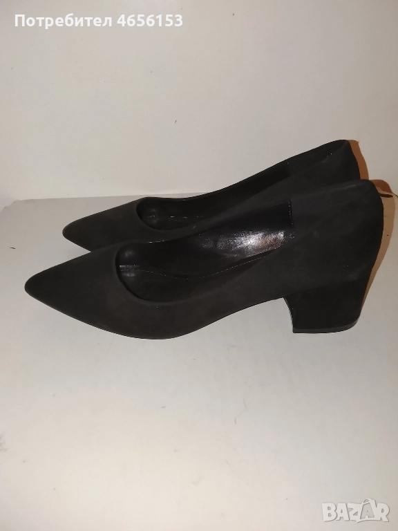 ДАМСКИ ЧЕРНИ ВЕЛУРЕНИ ОБУВКИ  Paolo Boceli - N 37, снимка 1